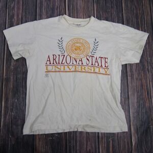 Vintage Arizona State University Shirt Mens Large White Single Stitch ASU 90s